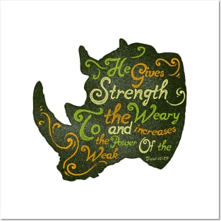 Rhino silhouette with motivational words of wisdom Posters and Art